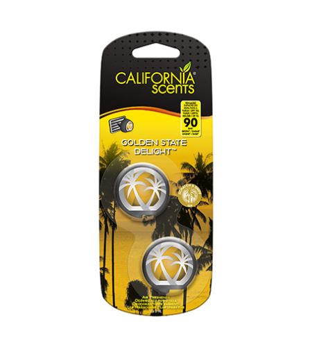California Scents Mini Diffuser Golden State Delight illat autóba 2 x 3 ml