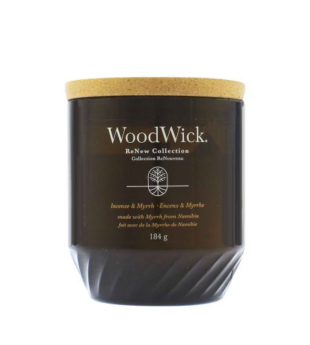 WoodWick ReNew Incense & Myrrh közepes gyertya 184 g