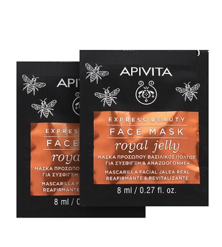 Apivita Express Beauty Face Mask Royal Jelly revitalizáló arcmaszk feszesítő hatással 2x8 ml
