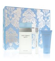 Dolce &amp; Gabbana Light Blue ajándék szett nőknek Eau de Toilette 100 ml + testápoló krém 50 ml + Eau de Toilette 10 ml
