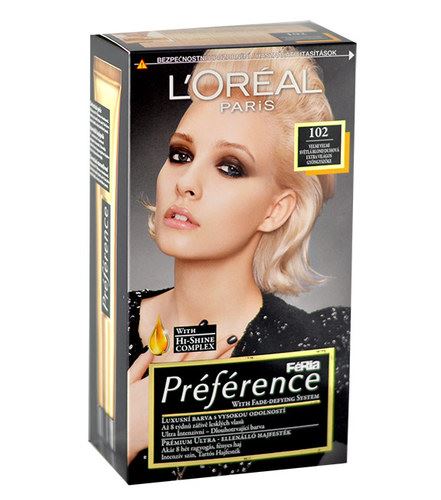 L'Oréal Paris Préférence Féria Hair Colour hajfesték 1 db 102 Iridescent Pearl Blonde