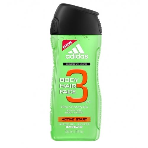 Adidas 3in1 Active Start tusfürdő gél Férfiaknak 400 ml