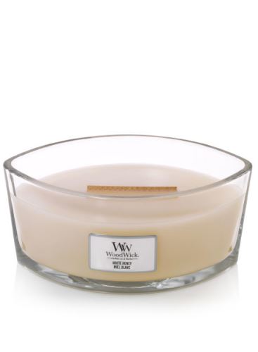 WoodWick White Honey illatos gyertya fa kanóccal 453,6 g