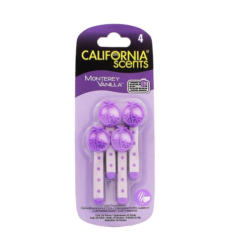 California Scents Vent Stick Monterey Vanilla illat autóba 4 db