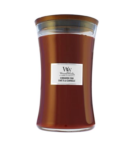 WoodWick Cinnamon Chai illatos gyertya fa kanóccal 609,5 g