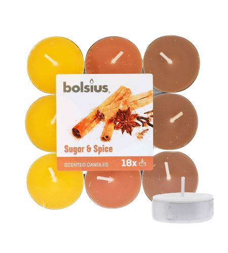 Bolsius Scented Tealights Sugar & Spice 4h teamécses 18 db