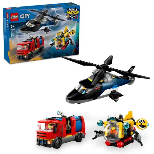 LEGO® City 60462 Helikopter, tűzoltóautó és tengeralattjáró egy csomagban