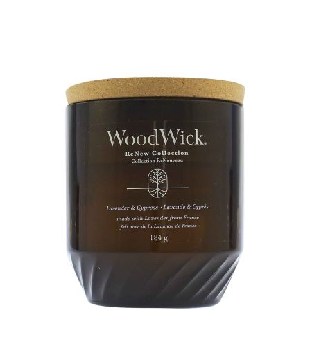 WoodWick ReNew Lavender & Cypress közepes gyertya 184 g