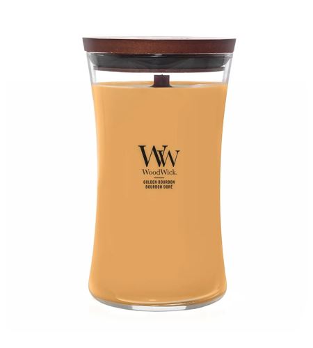 WoodWick Golden Bourbon illatos gyertya fa kanóccal 609,5 g