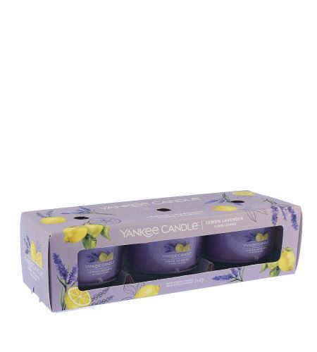 Yankee Candle Lemon Lavender votív gyertya üvegben 3 x 37 g