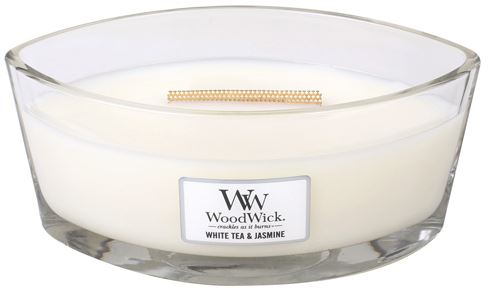 WoodWick White Tea & Jasmine illatos gyertya fa kanóccal 453,6 g