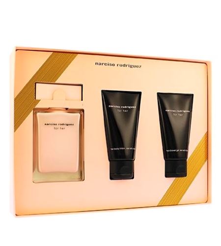 Narciso Rodriguez For Her ajándék szett nőknek Eau de Parfum 50 ml + testápoló tej 50 ml + tusfürdő gél 50 ml