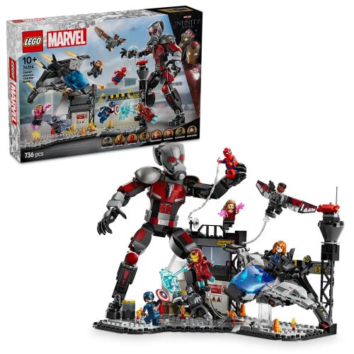 LEGO® Marvel 76314 Amerika Kapitány: Polgárháború csatajelenet