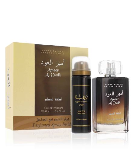 Lattafa Ameer Al Oudh ajándék szett unisex Eau de Parfum 100 ml + dezodor 50 ml