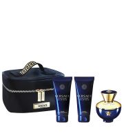Versace Dylan Blue Pour Femme ajándék szett nőknek parfémovaná voda 100 ml + tělové mléko 100 ml + sprchový gel 100 ml + kosmetická taštička