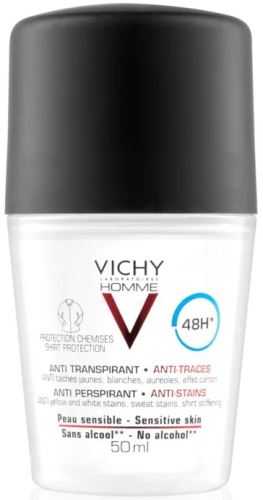 Vichy Homme 48h izzadásgátló fehér és sárga foltok ellen férfiaknak 50 ml