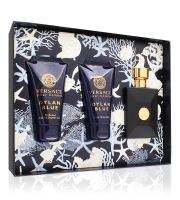 Versace Dylan Blue Pour Homme ajándék szett férfiaknak Eau de Toilette 50 ml + tusfürdő gél 50 ml + borotválkozás utáni balzsam 50 ml