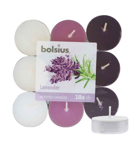 Bolsius Scented Tealights Lavender 4h teamécses 18 db